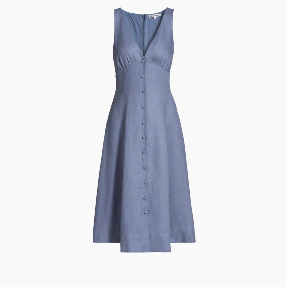 Reformation Sebastian linen midi dress
